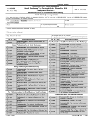 IRS Small Business Tax Product Order Form