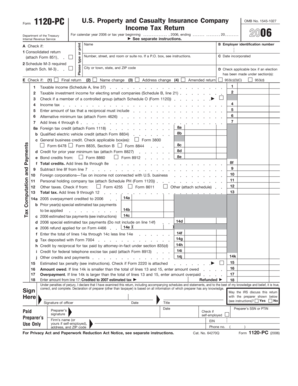 Form 1120-PC US Property and Casualty Insurance Company Income Tax Return
