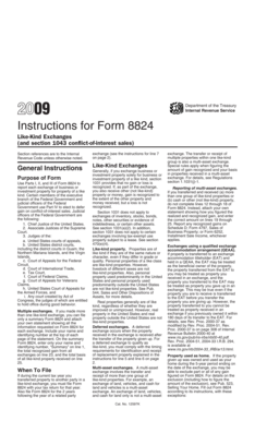 IRS Form 8824 Instructions 2009