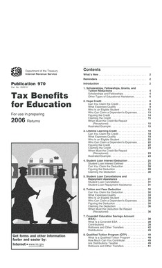IRS Publication 970 Tax Benefits for Education