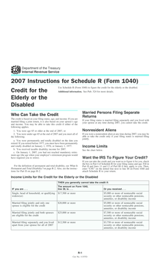 2007 Instructions for Schedule R (Form 1040)