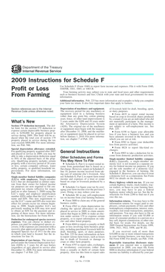 2009 Instructions for Schedule F