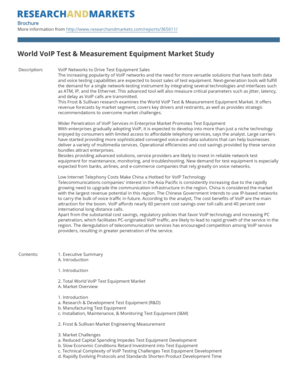 World VoIP Test & Measurement Equipment Market Study