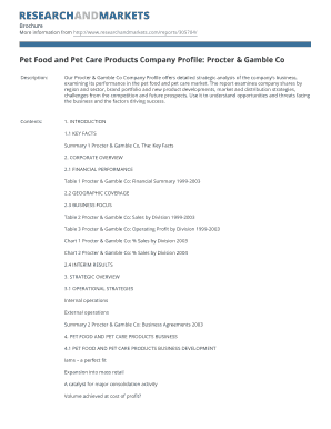 Procter & Gamble Pet Care Company Profile