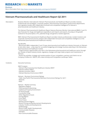 Vietnam Pharmaceuticals and Healthcare Report Q2 2011