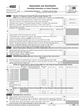 IRS Form 4562 (2008)