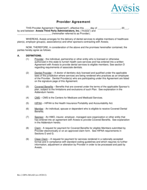 Provider Agreement