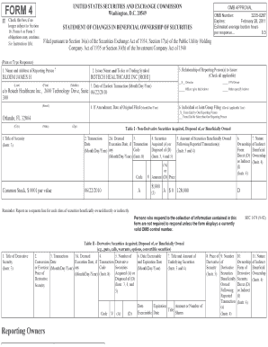 SEC Form 4 Statement of Changes in Beneficial Ownership