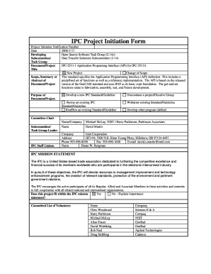 Pid template - Project Initiation Notification Number