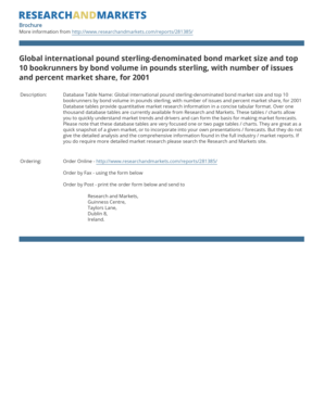 Order Form for Market Research Report