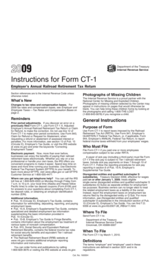 Instructions for Form CT-1 (2009)