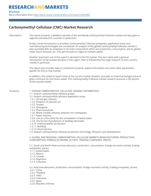 Carboxymethyl Cellulose Market Research Report