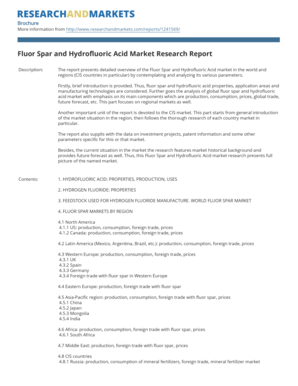 Fluor Spar and Hydrofluoric Acid Market Research Report
