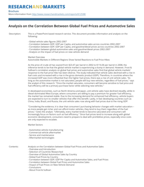 Analysis on Global Fuel Prices and Automotive Sales