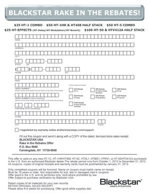 Blackstar Rake in the Rebates Form