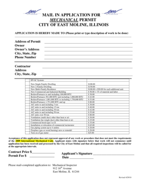 Mechanical Permit Application