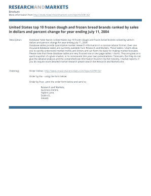 Fax Order Form for Market Research Report