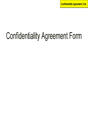 Confidentiality Agreement Form - IBM