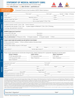 Statement of Medical Necessity Form
