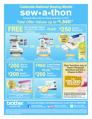 Brother Sew-A-Thon Rebate Claim Form