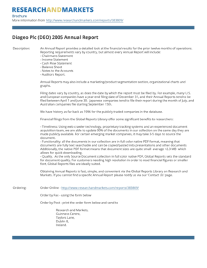Diageo Plc (DEO) 2005 Annual Report - Research and Markets