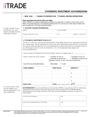 Systematic Investment Authorization Form