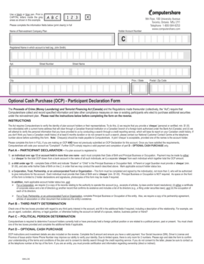 Optional Cash Purchase (OCP) - Participant Declaration Form
