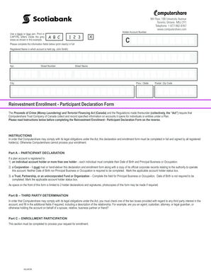 Reinvestment Enrollment - Participant Declaration Form