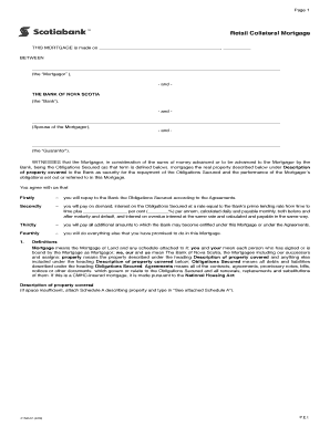 Retail Collateral Mortgage Agreement
