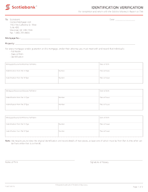 Scotiabank Identification Verification Form