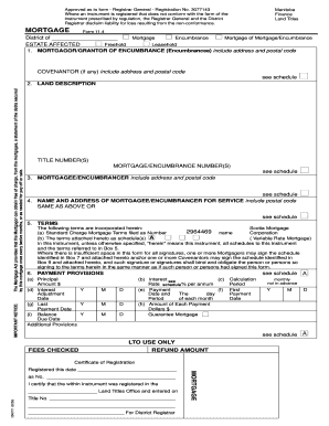 Manitoba Mortgage Form 11.4