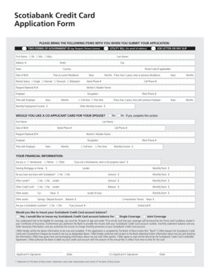 Scotiabank Credit Card Application Form
