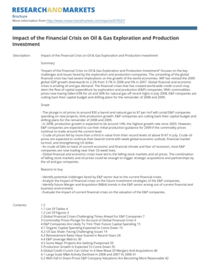 Impact of Financial Crisis on Oil & Gas Investment