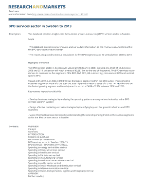 BPO Services Sector in Sweden to 2013