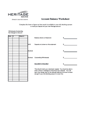 Balance Form nf - Heritage Bank