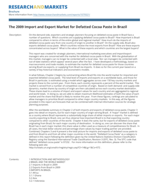 The 2009 Import and Export Market for Defatted Cocoa Paste in ...