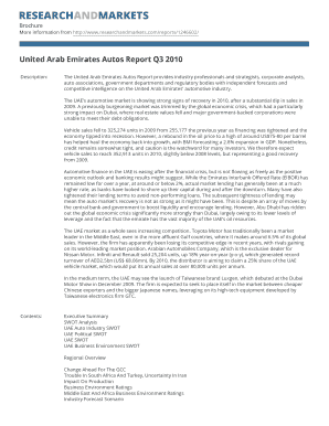 United Arab Emirates Autos Report Q3 2010