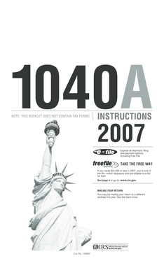 IRS 1040A Instructions 2007