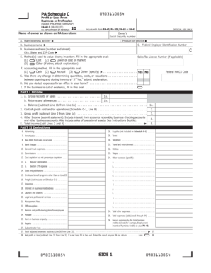 PA Schedule C 2008-2009
