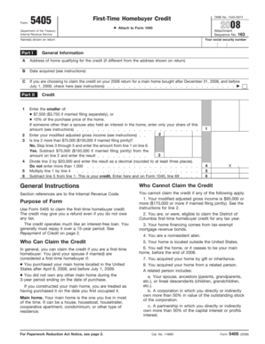 First-Time Homebuyer Credit Form 5405