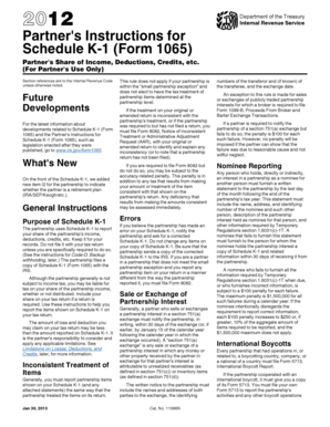 Partner's Instructions for Schedule K-1 (Form 1065)