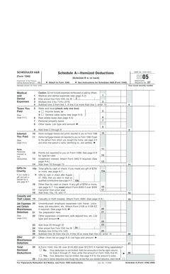 IRS Schedule A&B (Form 1040) 2005