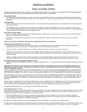 Medical & Dental Job Application Form