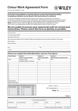 Colour Work Agreement Form