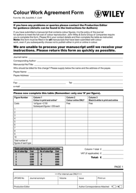 Colour Work Agreement Form