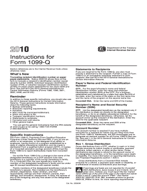 Instructions for Form 1099-Q (2010)