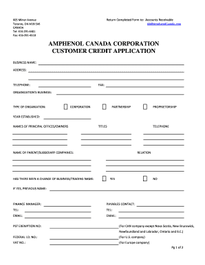 Cf411 application form template - amphenol canada