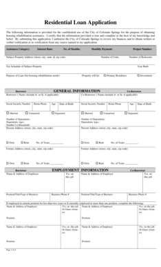 Residential Loan Application