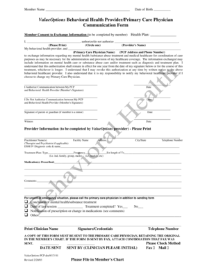 Member Consent to Exchange Information