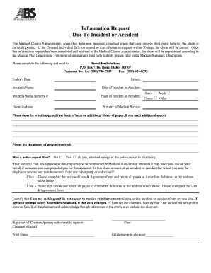 Medical Claim Information Request Form